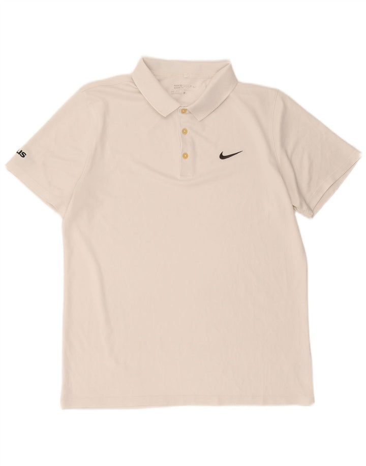 Polo Nike da uomo Dri Fit grande bianca in poliestere