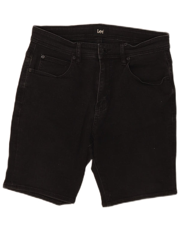 Pantaloncini di jeans da donna Lee grandi W32 in cotone nero