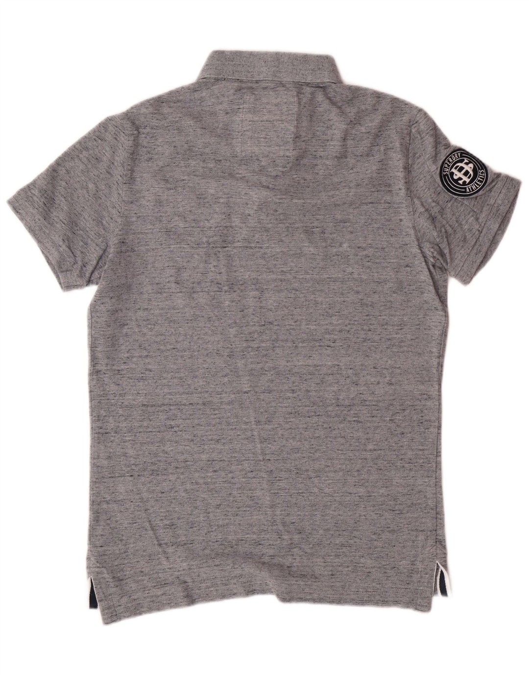 SUPERDRY Mens Polo Shirt Medium Grey Flecked Cotton