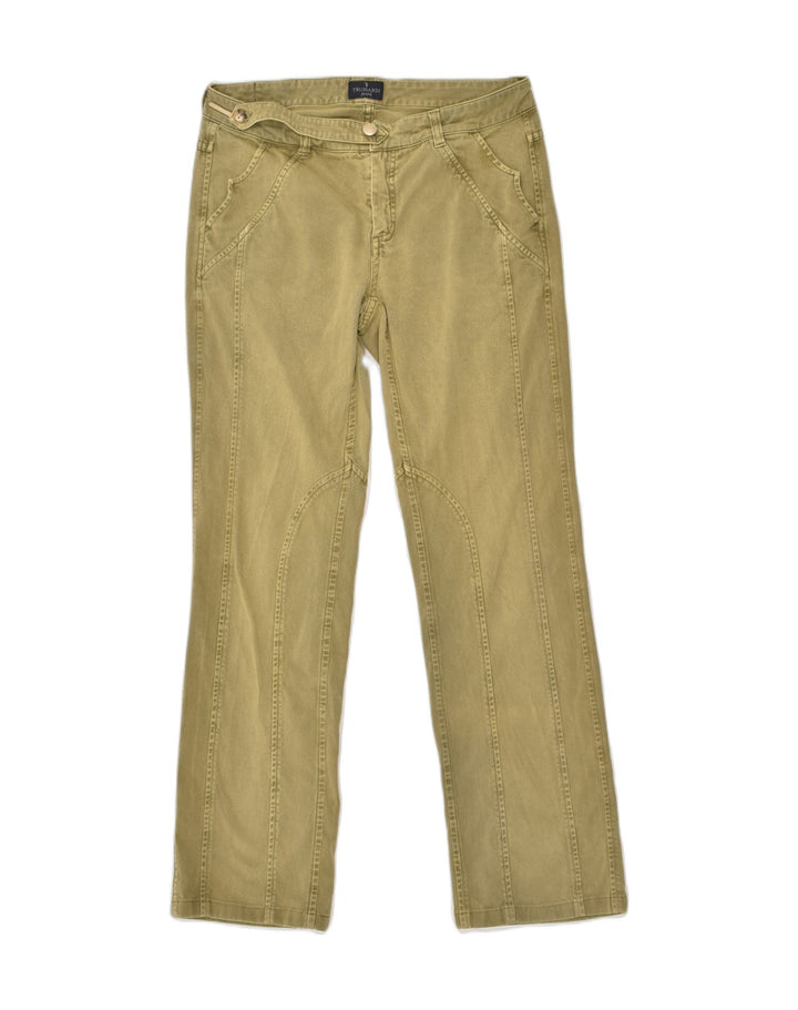 TRUSSARDI Womens Straight Jeans W27 L29 Khaki Cotton | Vintage Trussardi | Thrift | Second-Hand Trussardi | Used Clothing | Messina Hembry 