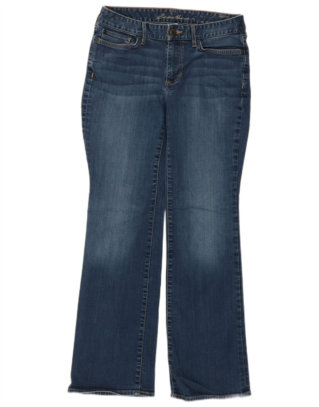 Jeans bootcut curvy da donna Eddie Bauer US 6 medio W28 L30 cotone blu
