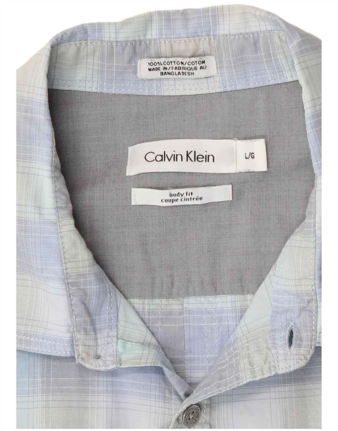 Camicia da uomo Calvin Klein a quadri grandi in cotone blu