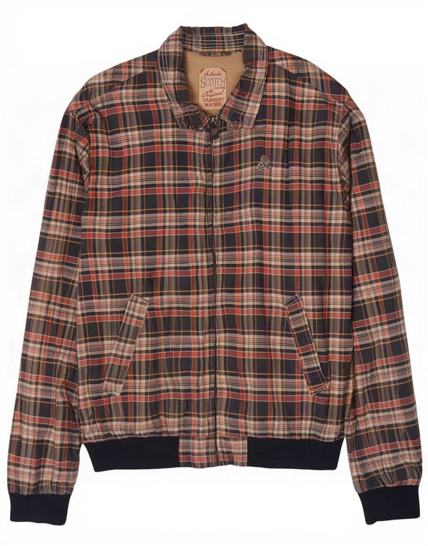 Giubbotto bomber da uomo Scotch & Soda UK 42 XL Poliestere a quadri blu