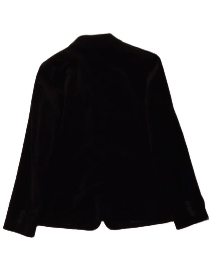 Giacca blazer in velluto a 1 bottone Marks & Spencer da donna UK 10 piccola nera