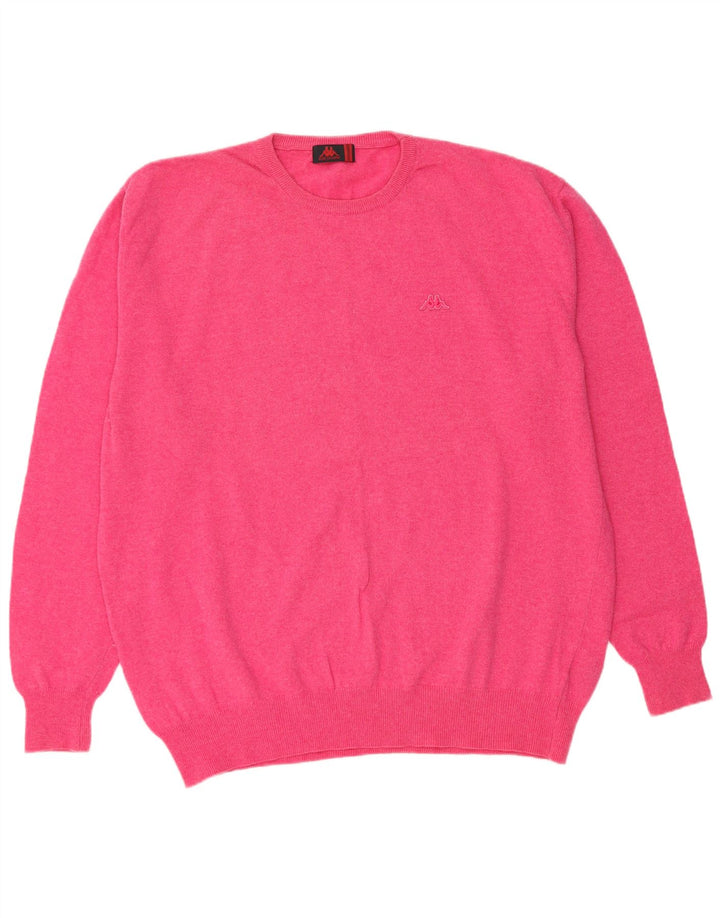 Maglione maglione girocollo da donna KAPPA UK 22 3XL Lana d'agnello rosa