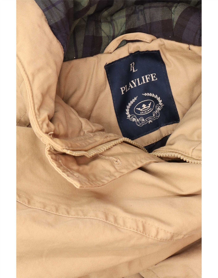 Giacca Parka con cappuccio da donna Playlife UK 12 Beige medio