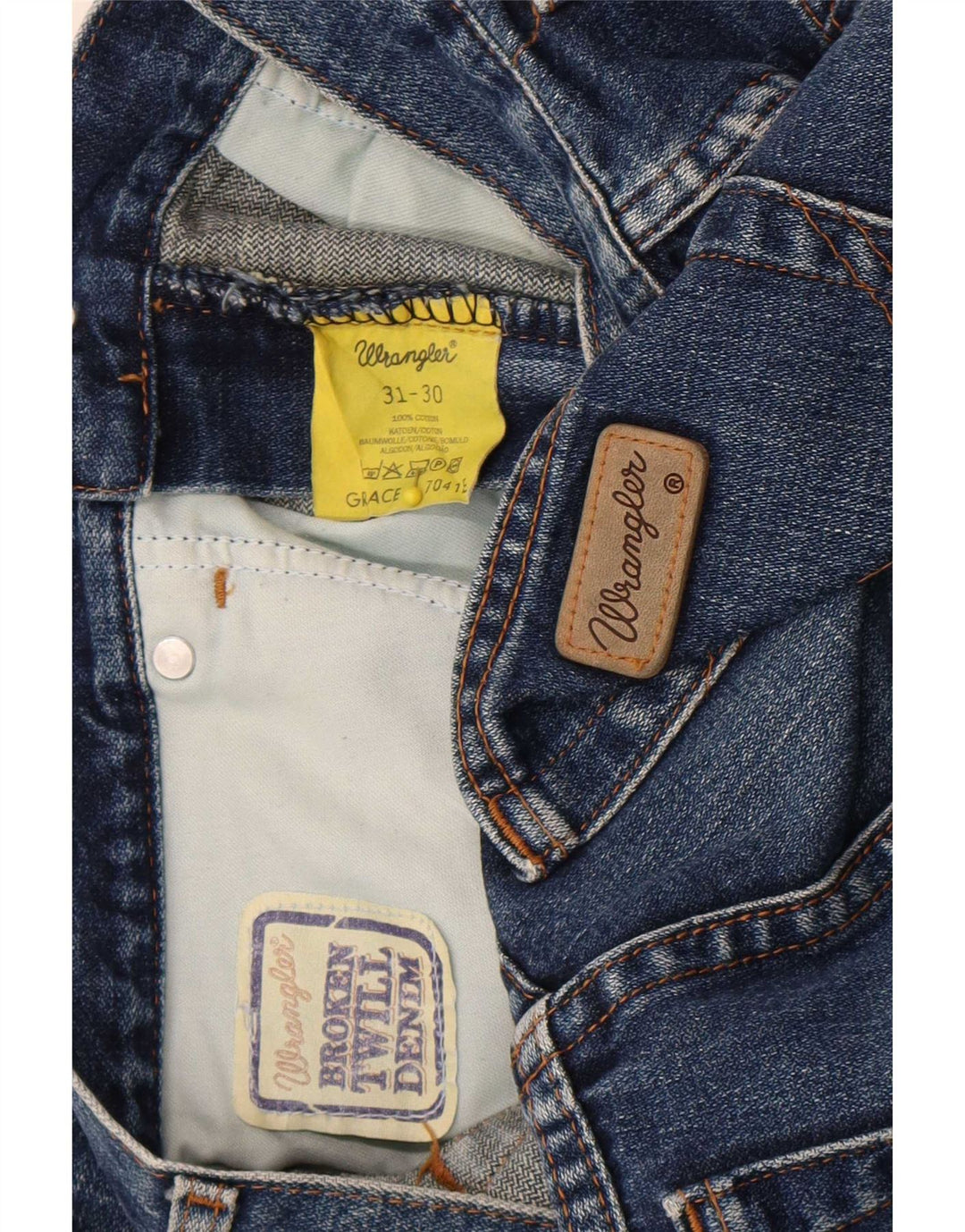 Jeans dritti Grace da donna Wrangler W31 L30 cotone blu