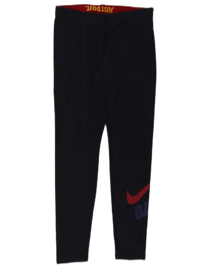 Leggings grafici da donna NIKE UK 12 medio cotone blu navy