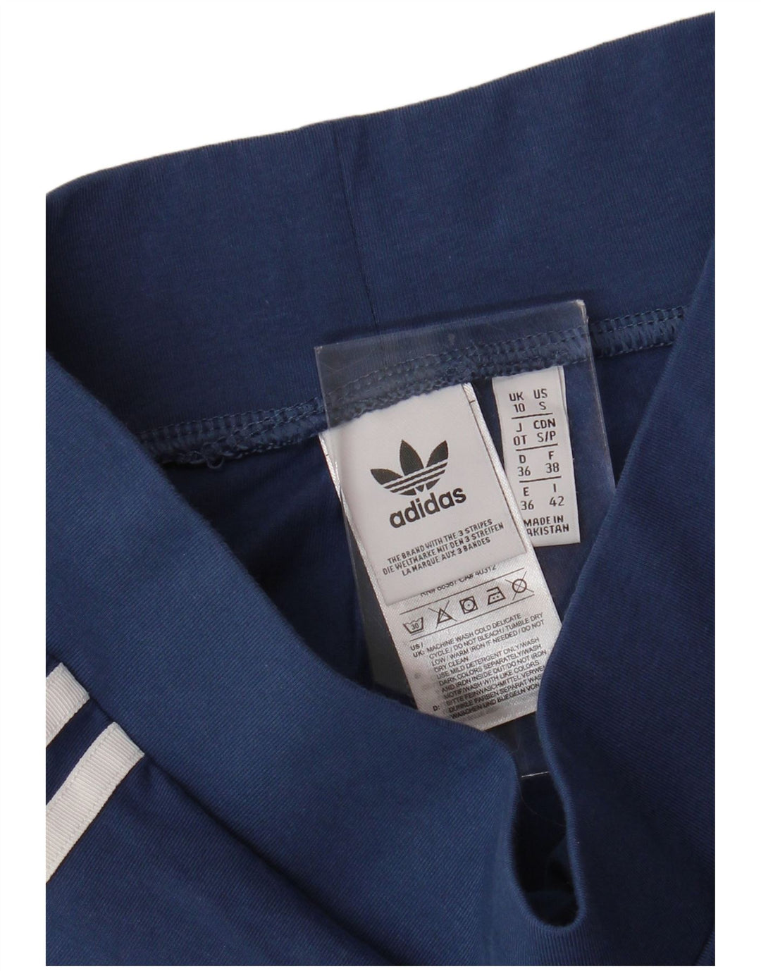 Leggings da donna ADIDAS UK 10 piccoli in cotone blu navy