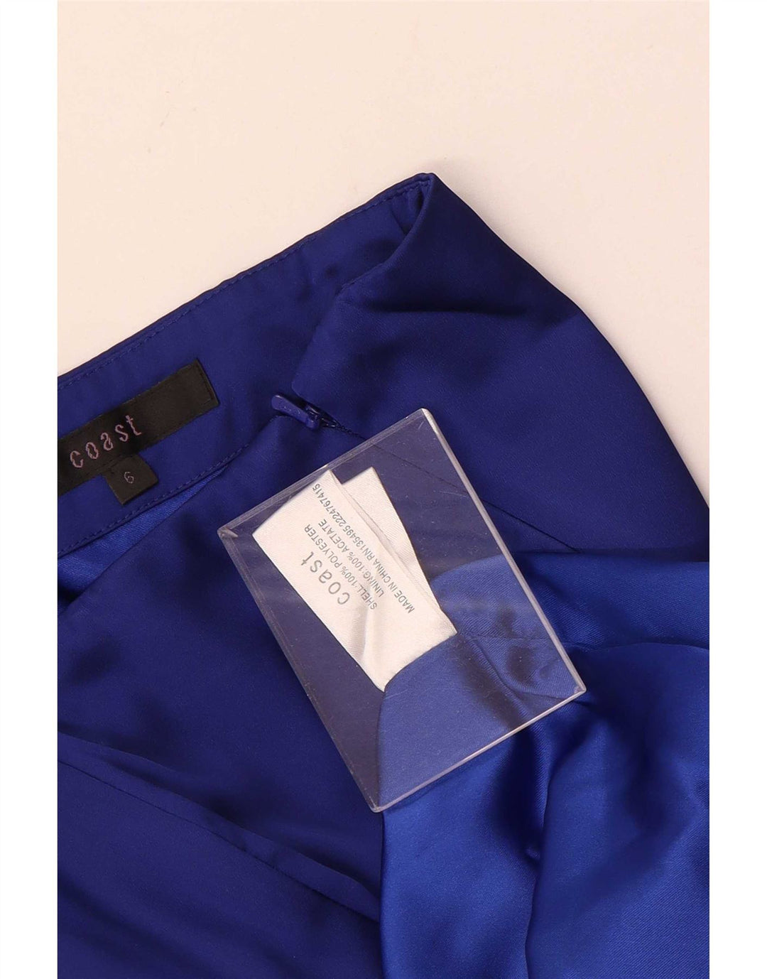 Abito asimmetrico senza spalline da donna Coast UK 6 XS poliestere blu