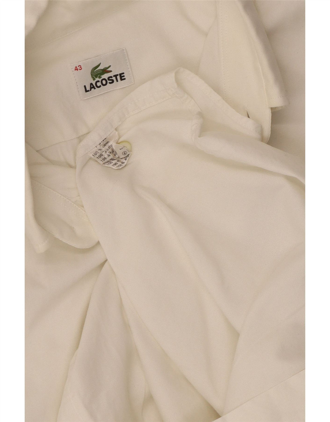 Camicia da uomo Lacoste taglia 43 grande cotone bianco