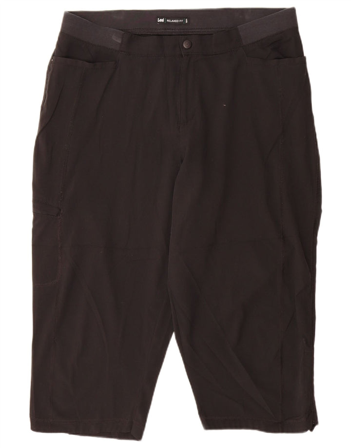 Pantaloni Capri cargo cargo da donna dalla vestibilità comoda US 14 XL W34 L20 neri