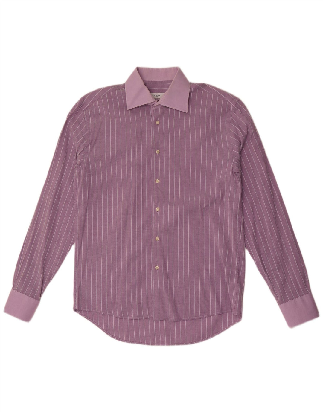 Camicia da uomo A.Basile taglia 40 15 3/4 cotone gessato viola medio