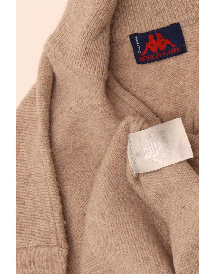 Maglione Kappa da uomo con zip e collo 2XL in lana beige