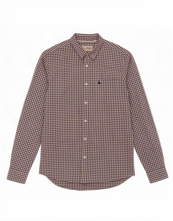 Camicia da uomo dalla vestibilità classica Jack Wills in cotone a quadretti blu navy medio