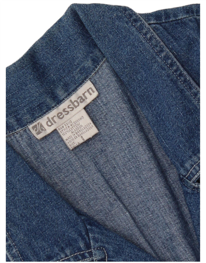 DRESS BARN Camicia in denim a maniche corte da donna US 8 Cotone blu medio