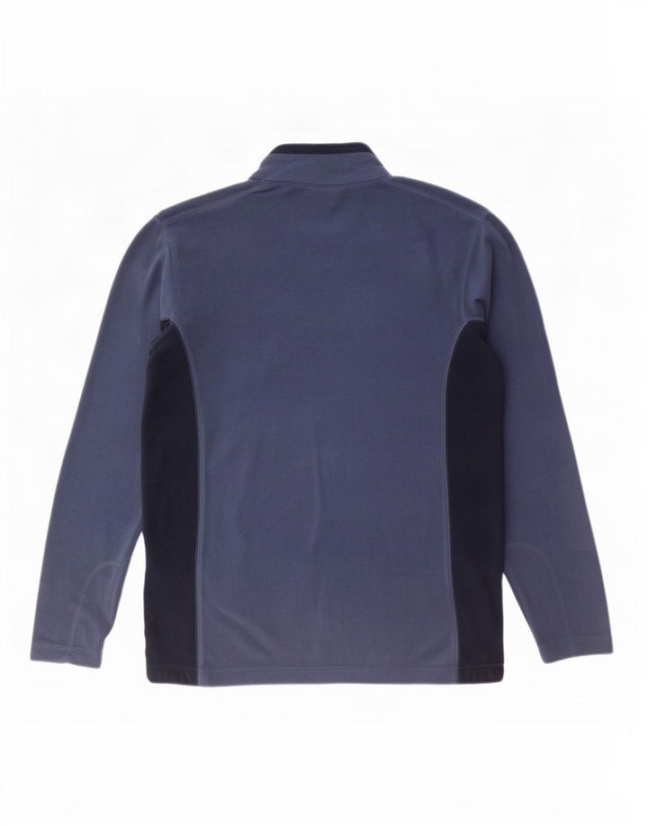 Maglione in pile da uomo Columbia con zip e collo color block blu medio