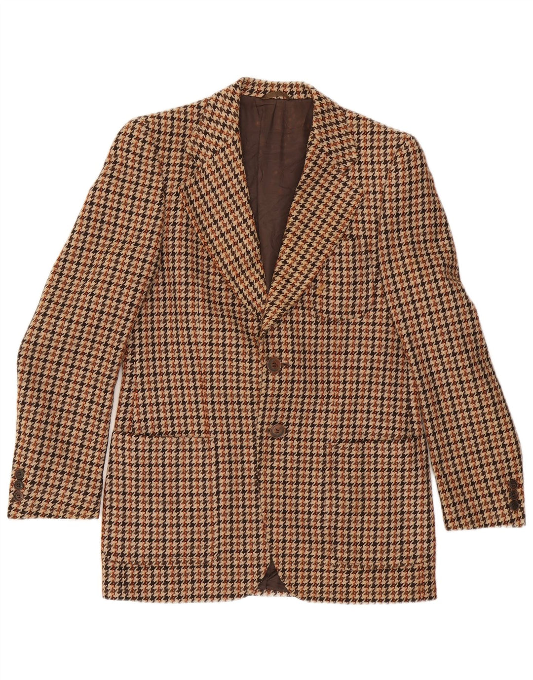 Issimo Mens 2 Button Blazer Jacket UK 38 Medium Brown Houndstooth