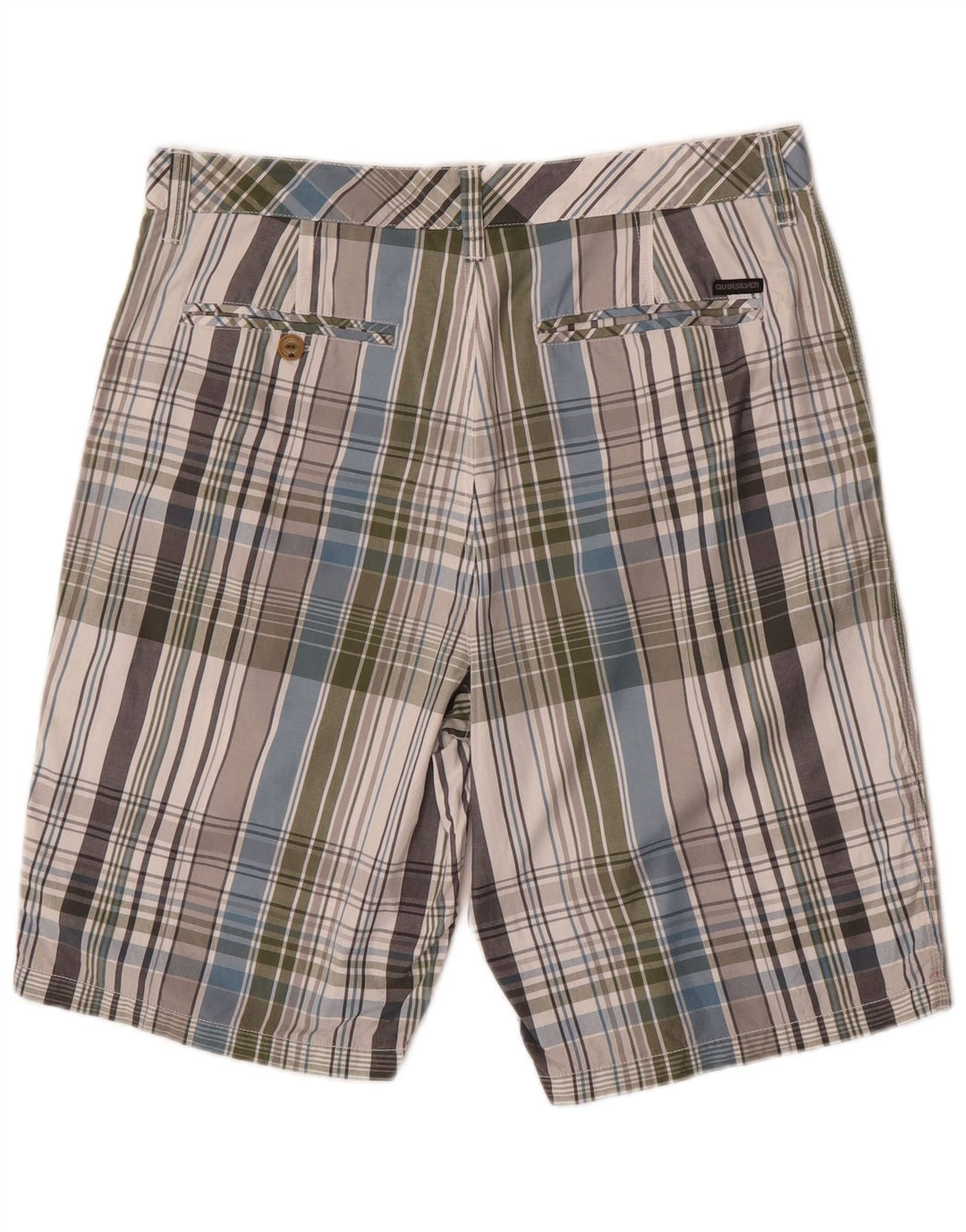 Pantaloncini chino da uomo Quiksilver W34 grandi in cotone a quadri multicolore