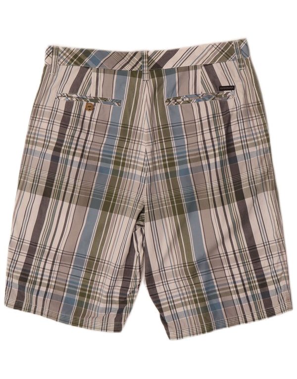 Pantaloncini chino da uomo Quiksilver W34 grandi in cotone a quadri multicolore