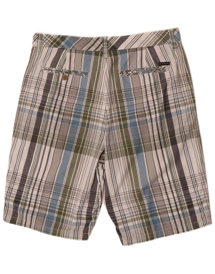 Pantaloncini chino da uomo Quiksilver W34 grandi in cotone a quadri multicolore