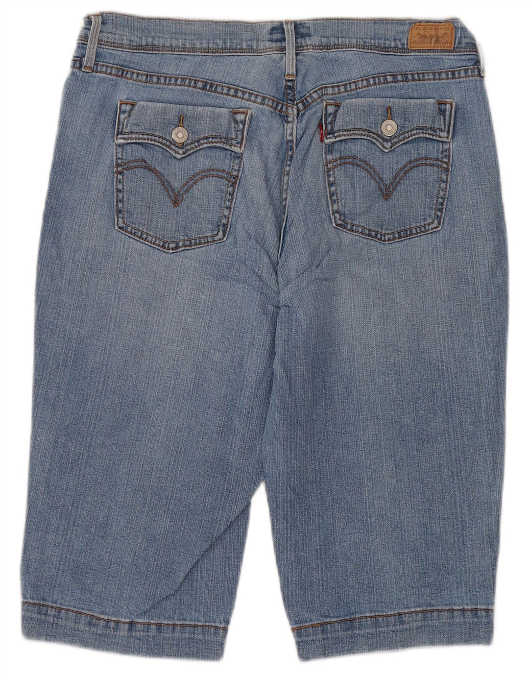 LEVI'S Pantaloncini di jeans 515 da donna US 12 Large W32 Cotone blu