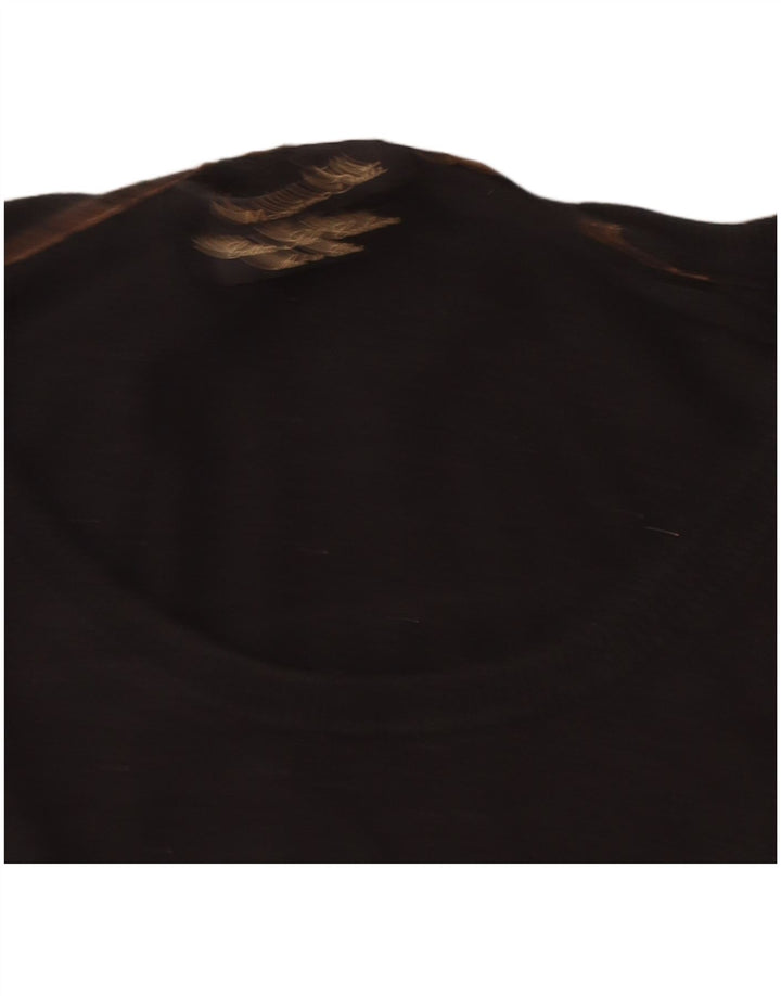 Massimo Dutti Maglione da uomo con scollo a barchetta piccolo in cotone nero