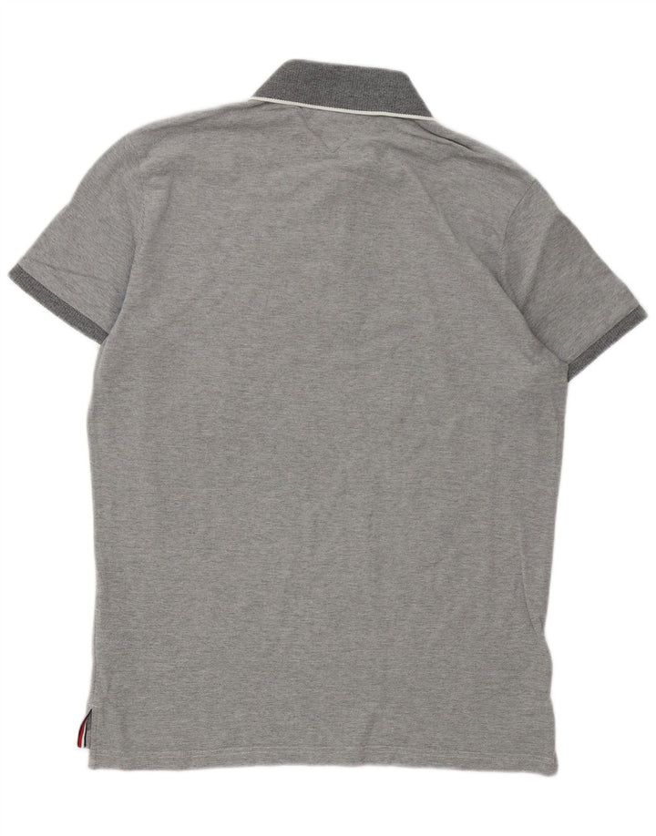 Polo da uomo vestibilità regolare Tommy Hilfiger Large in cotone grigio