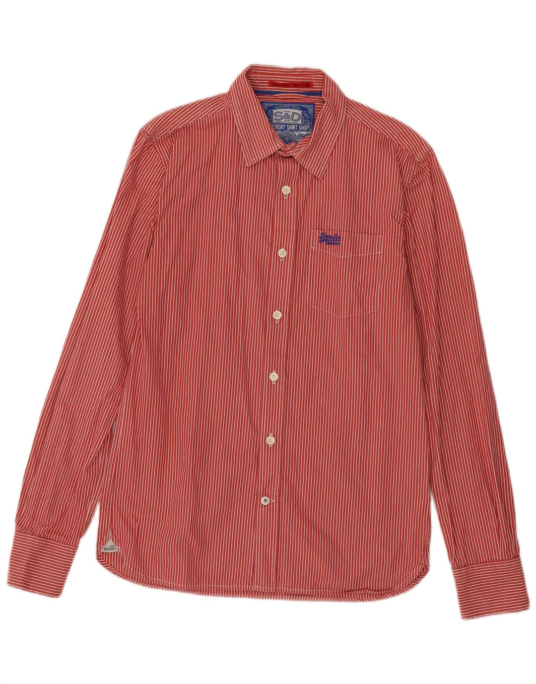 Camicia da uomo Superdry Large in cotone gessato rosso