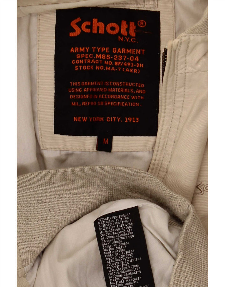 Giubbotto bomber militare da uomo Schott UK 38 Cotone beige medio