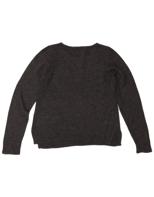 MONSOON Maglione da donna con scollo a barca UK 12 Cotone grigio medio