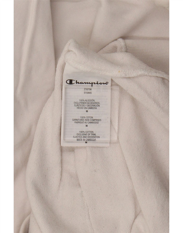 Maglione con cappuccio grafico da uomo Champion in cotone bianco medio