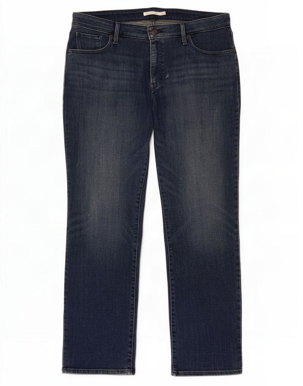 Levi's Donna 314 Shaping Straight Jeans US 20 3XL W38 L30 Blu Navy Cotone