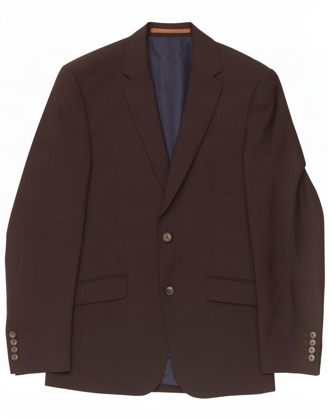 Giacca blazer slim fit da uomo Marks & Spencer a 2 bottoni UK 34 XS lana marrone