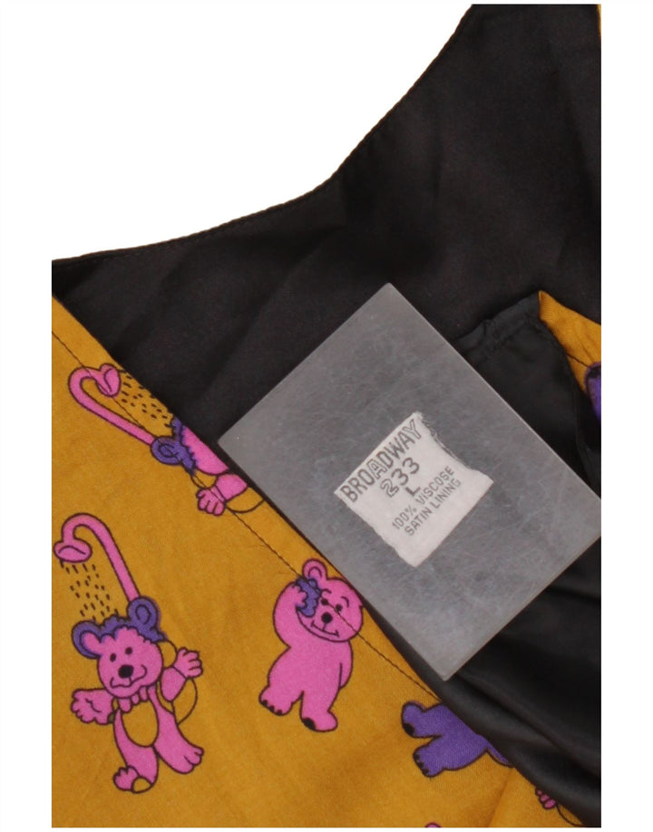 BROADWAY Gilet grafico da uomo grande in viscosa color block giallo