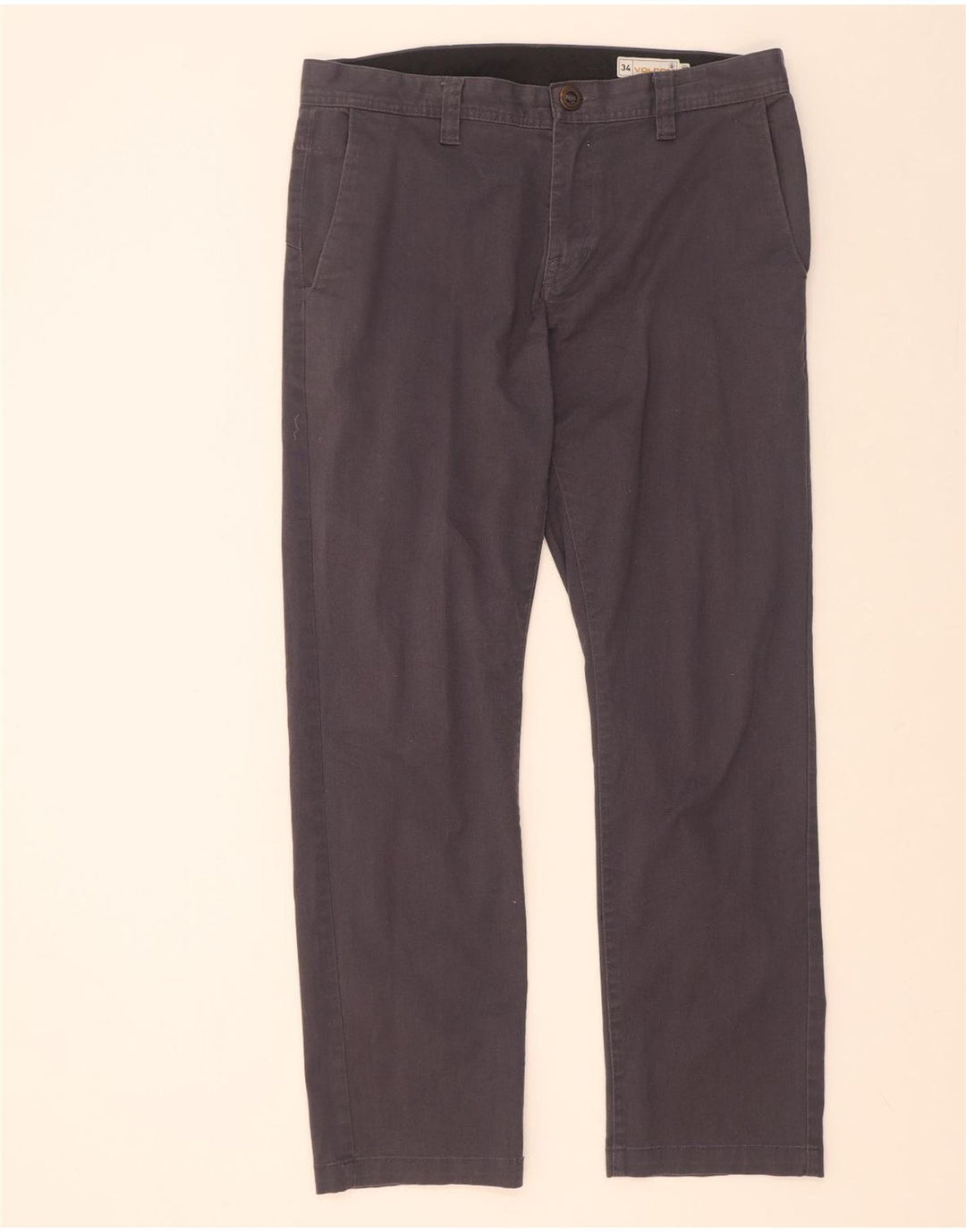 Pantaloni chino dritti da uomo Volcom W34 L32 in cotone grigio
