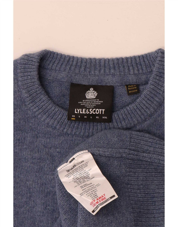 Lyle & Scott Maglione girocollo da uomo in lana blu XS