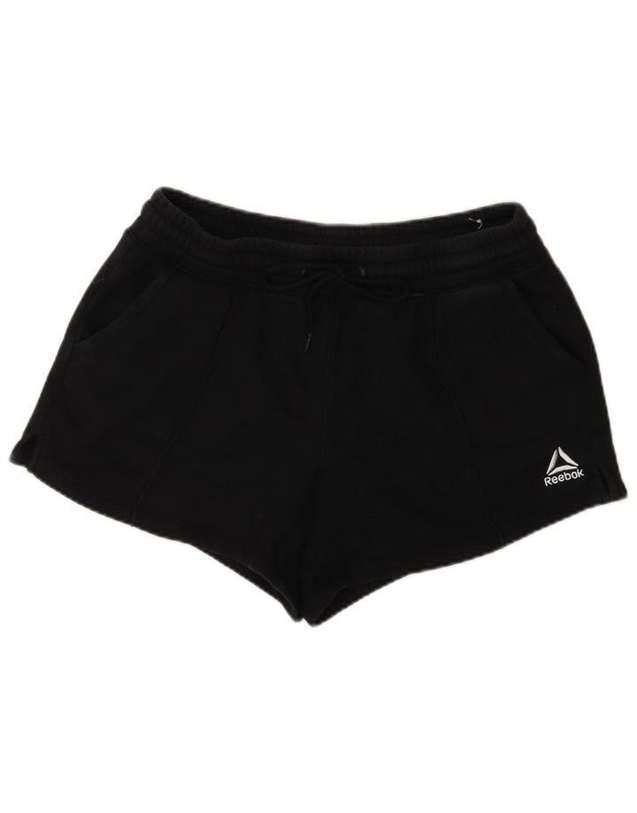 REEBOK Womens Sport Shorts UK 14 Medium Black Cotton