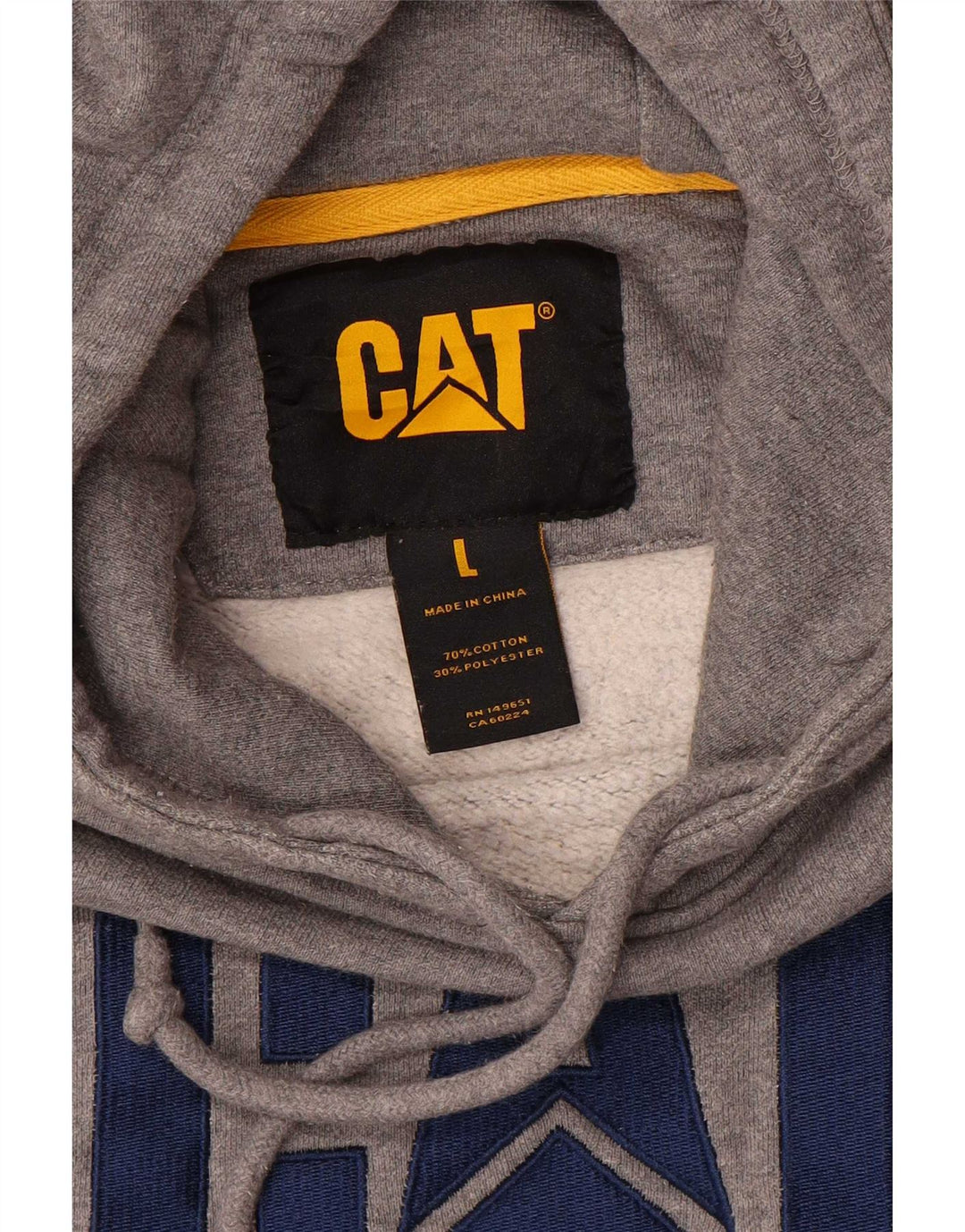Maglione con cappuccio grafico da uomo CAT grande in cotone grigio