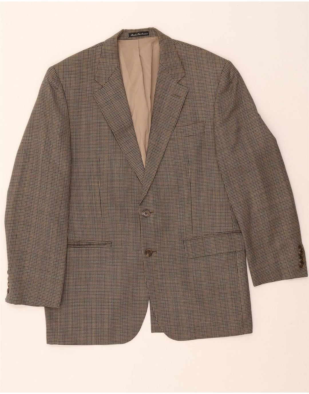 Giacca blazer da uomo Ralph Lauren UK 40 Lana pied de poule beige medio