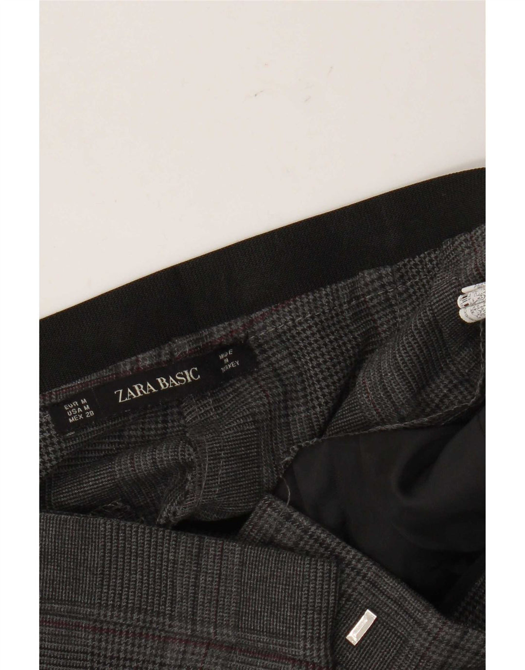 Pantaloni da abito slim Zara da donna medi W28 L27 a quadri grigi