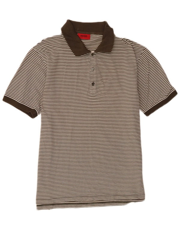 Polo da uomo Hugo Boss XL in cotone gessato kaki
