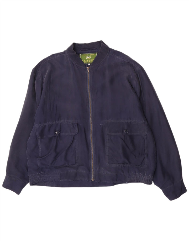 Giubbotto bomber da uomo Leader UK 42 XL seta blu navy