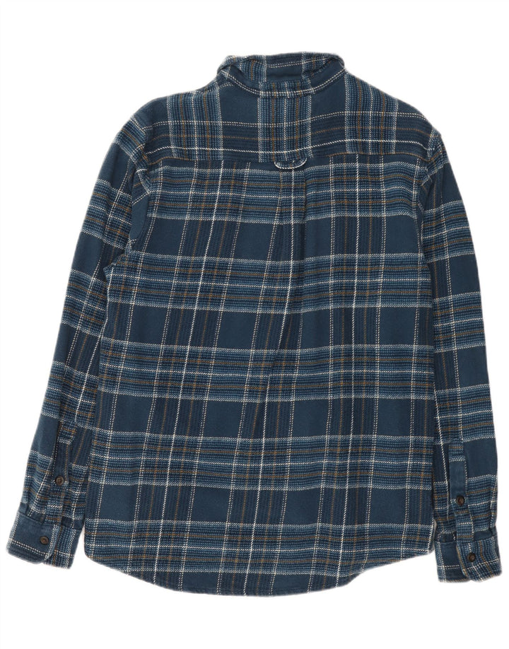 Camicia in flanella da uomo Orvis a quadri blu navy medio