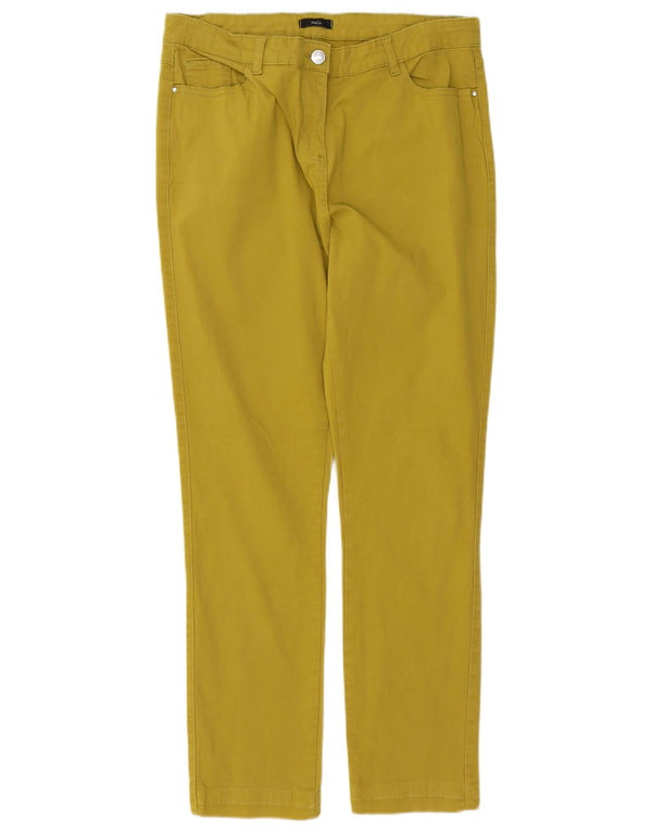 Pantaloni casual slim da donna M&Co UK 14 Large W32 L28 Cotone giallo