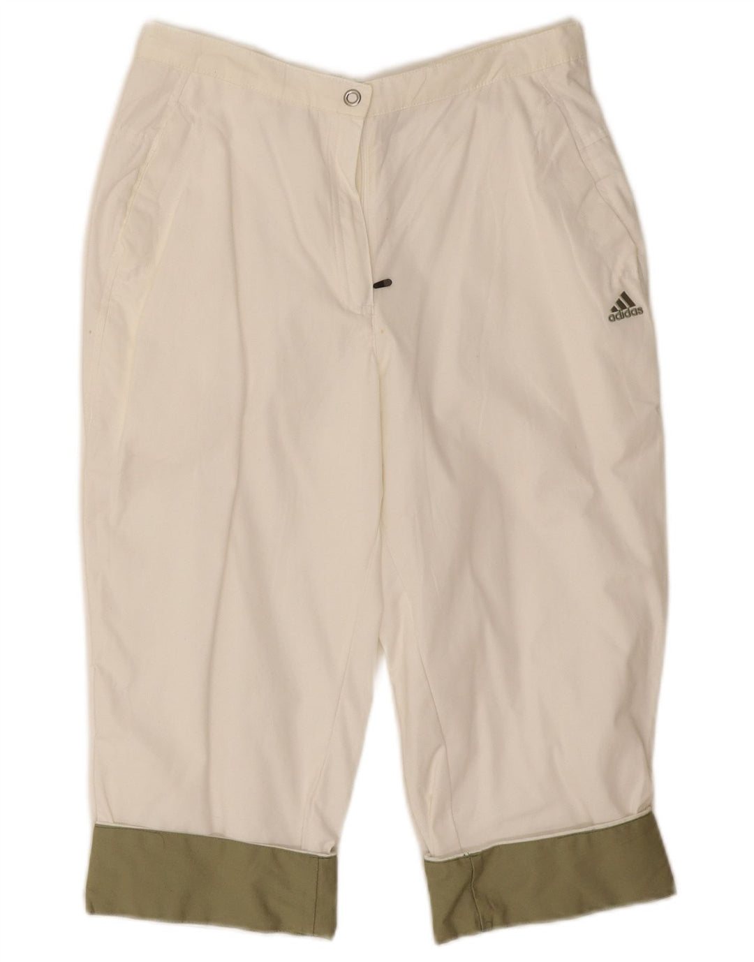 Pantaloncini Bermuda da donna Adidas UK 12 Medium W28 Off White Colourblock Cotton