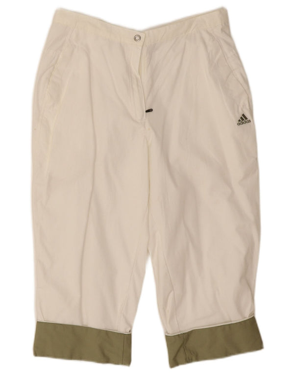 Pantaloncini Bermuda da donna Adidas UK 12 Medium W28 Off White Colourblock Cotton