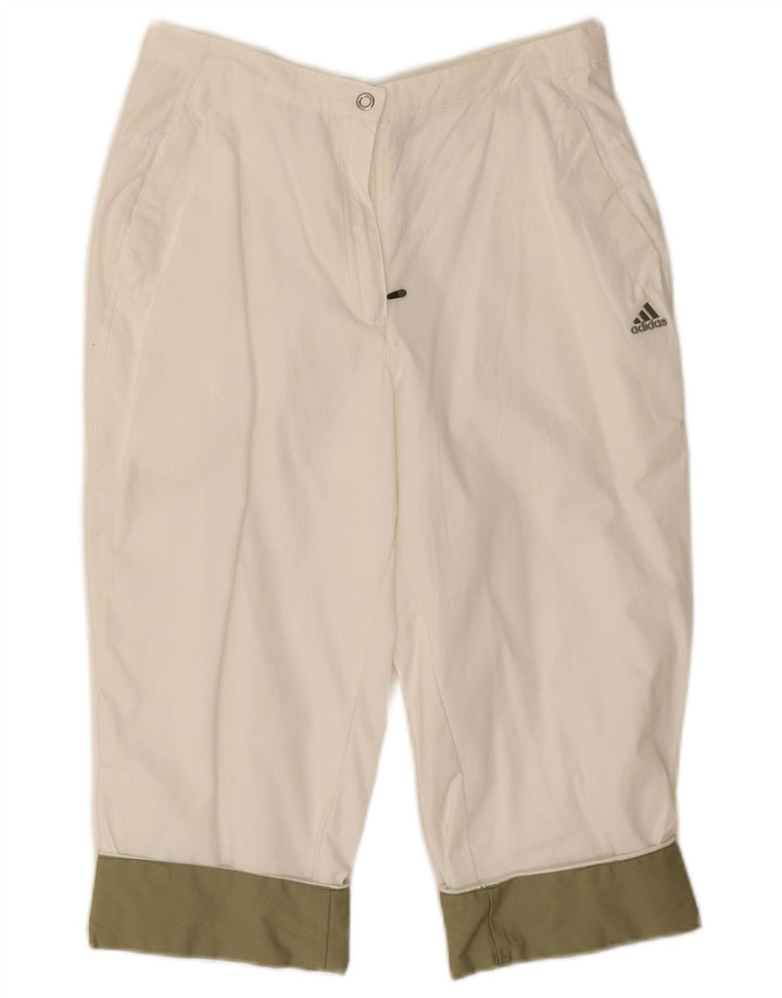Pantaloncini Bermuda da donna Adidas UK 12 Medium W28 Off White Colourblock Cotton