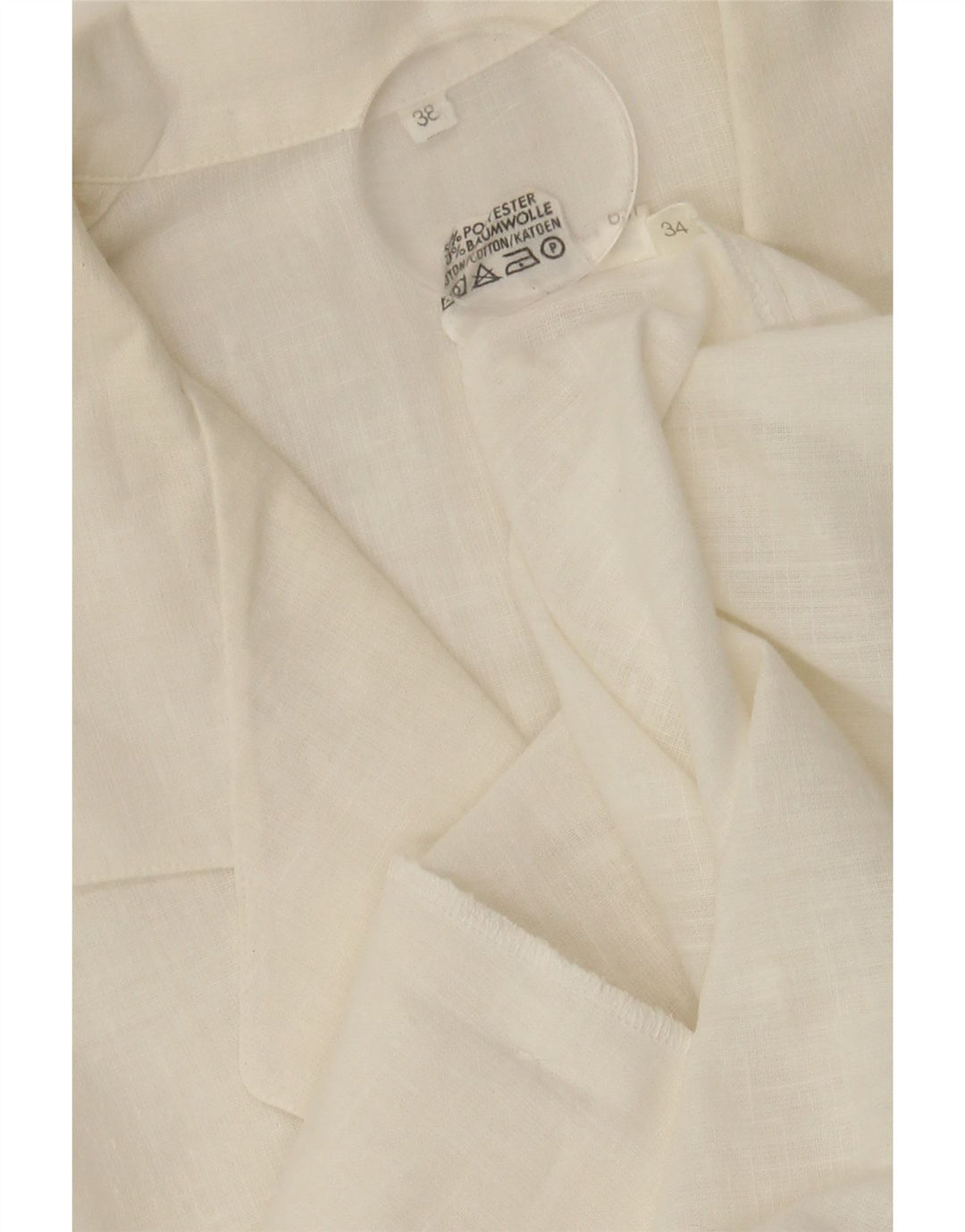 VINTAGE Womens Military Double Breasted Shirt Blouse EU 38 Medium White