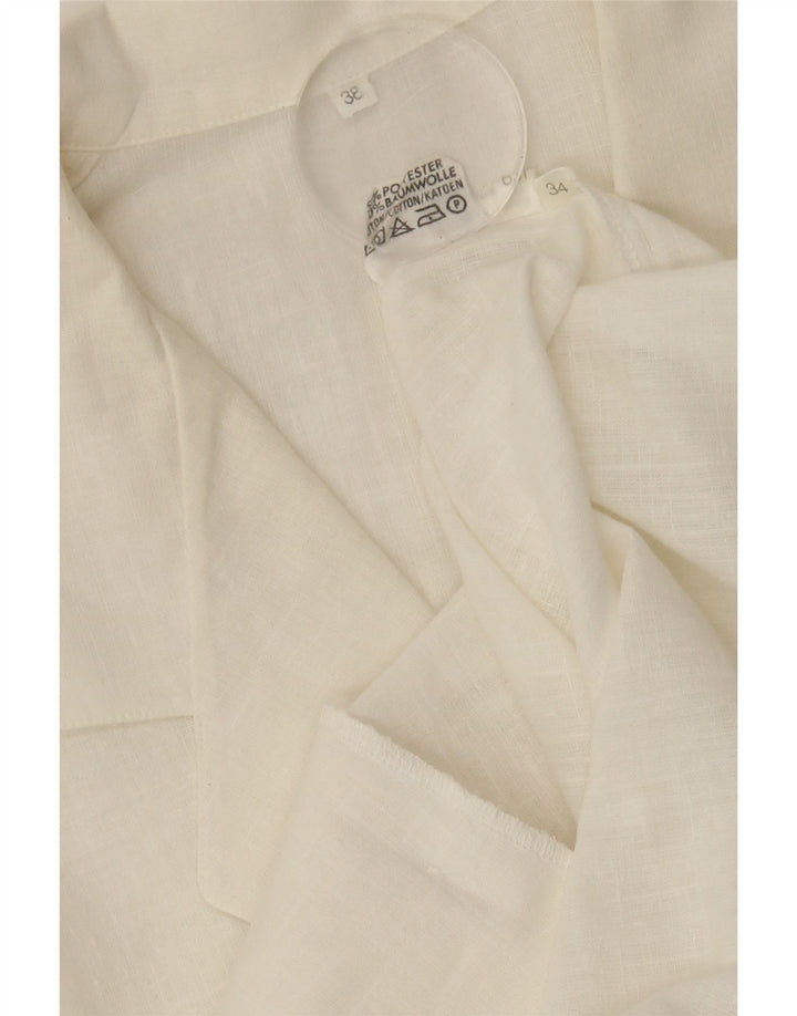 VINTAGE Womens Military Double Breasted Shirt Blouse EU 38 Medium White